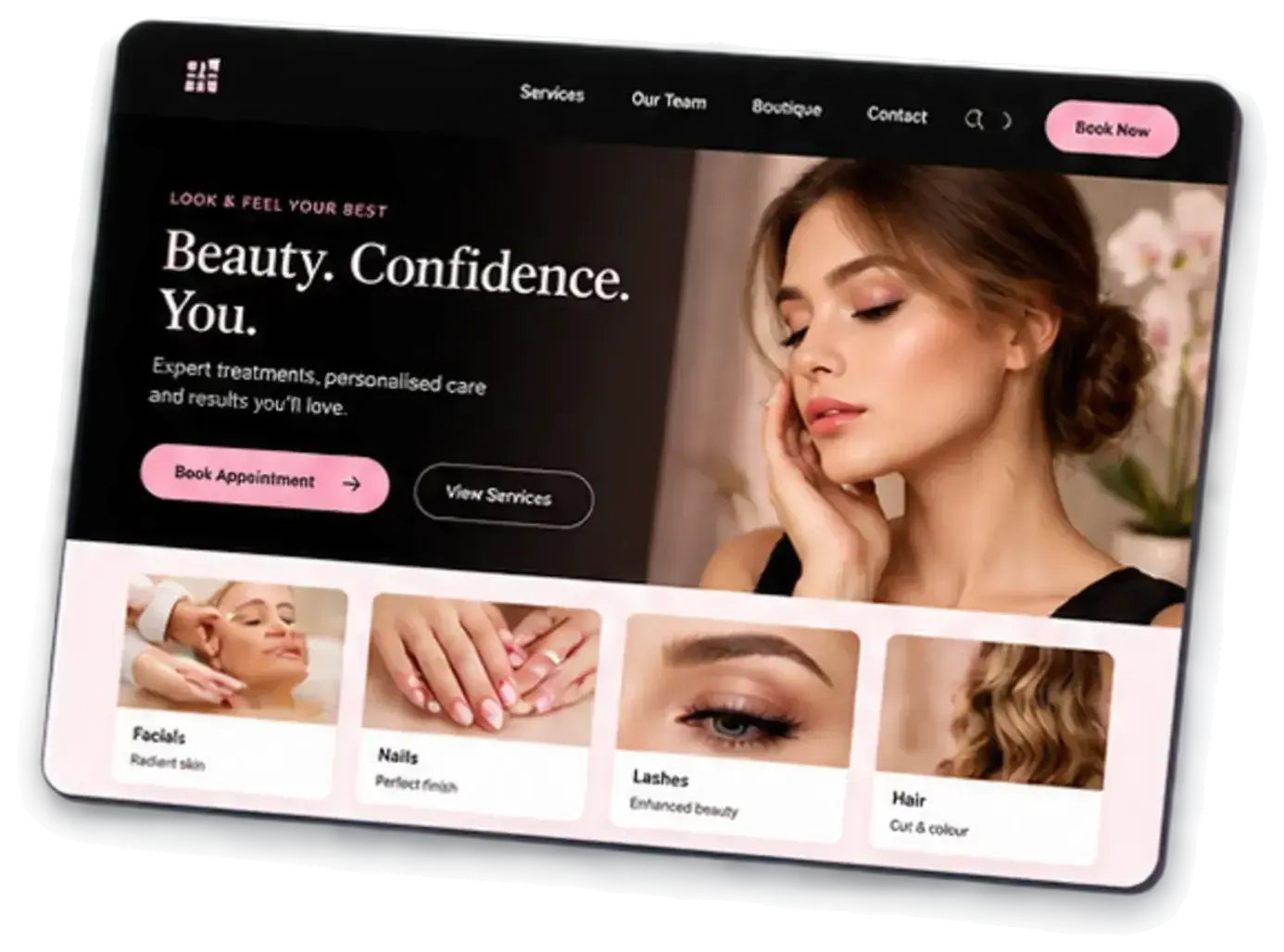 Beauty salon website design