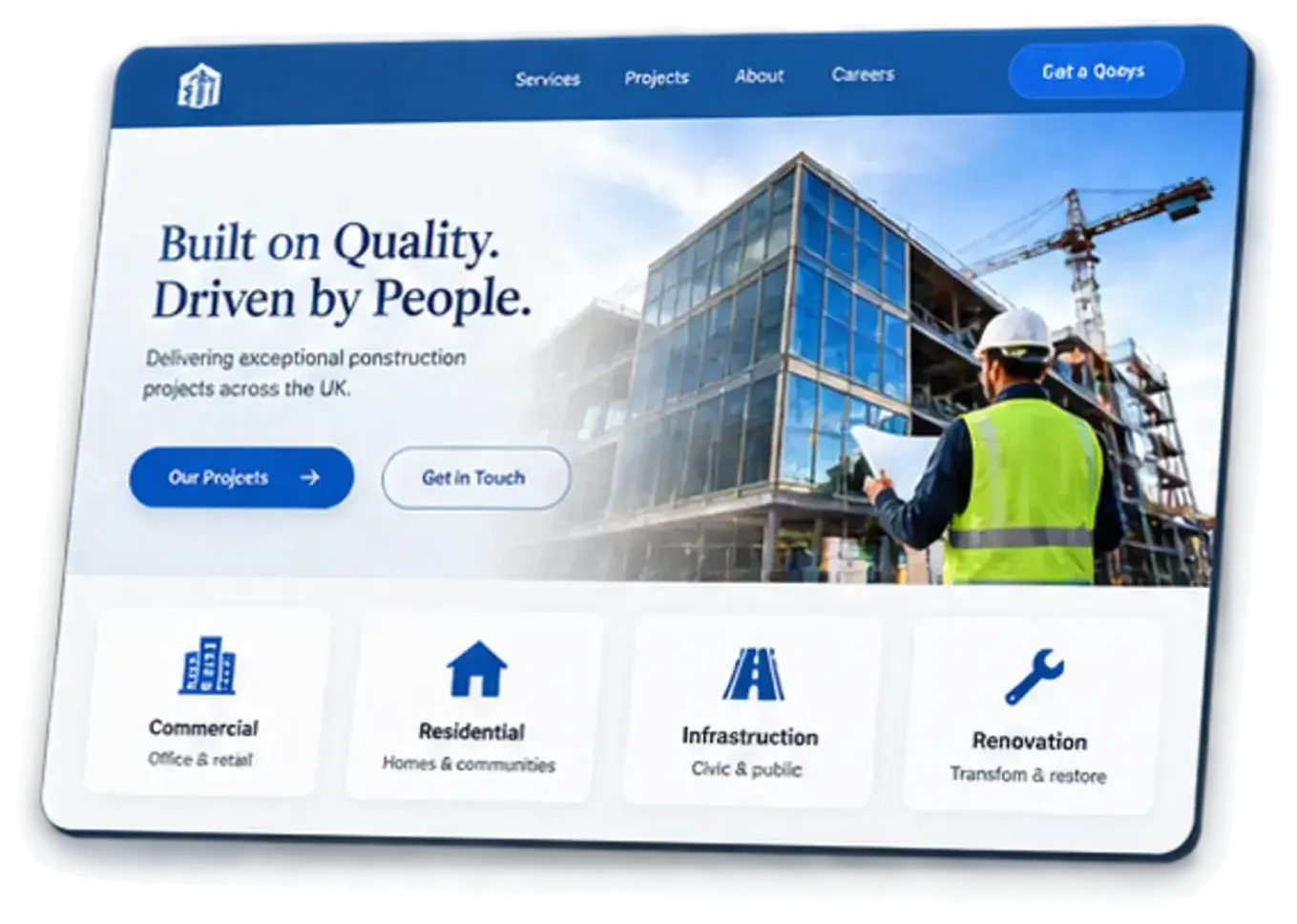 Construction company website design