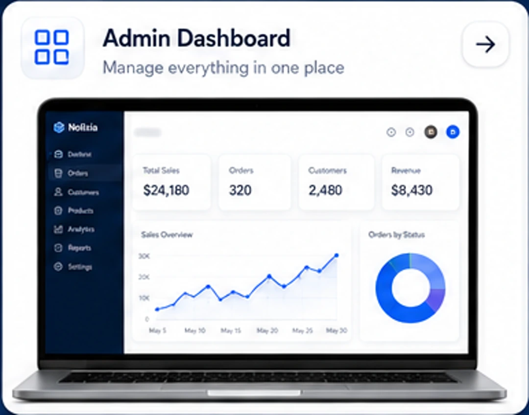 Admin Dashboard — Manage everything in one place