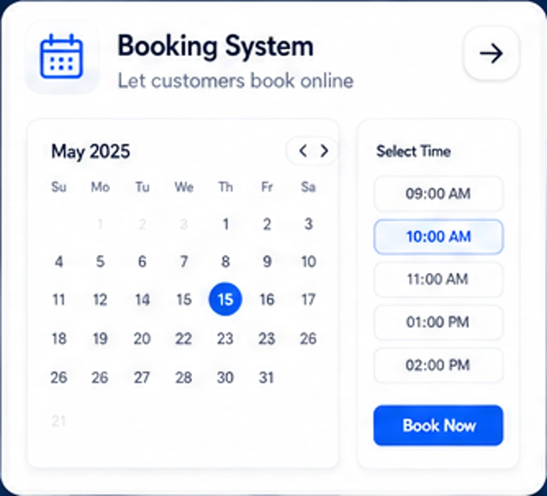 Booking System — Let customers book online